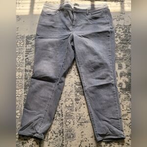 Womens Talbots Slim Ankle Jean Plus 18W Gray Mid Rise 5 Pocket Jeans Pants